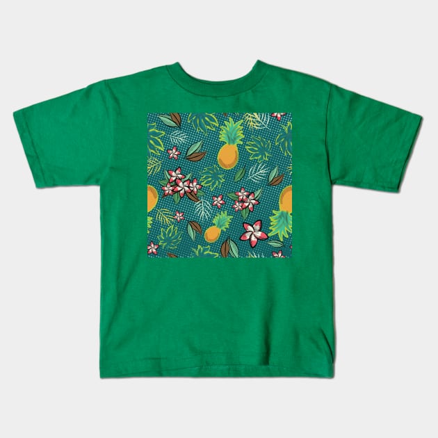 Meet Me At The Beach - Green Kids T-Shirt by SWON Design